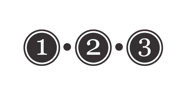 Steps one, two, three